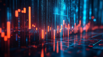 technical financial graph on technology abstract background