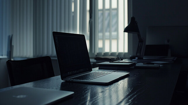 Sleek minimalist workspace with an ultra-modern laptop.