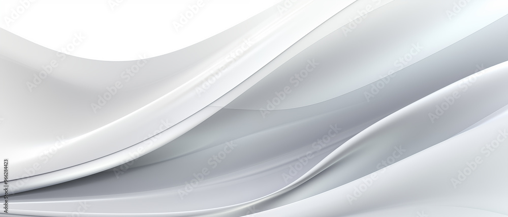 Fototapete Abstract soft shiny white gray wavy line background graphic design. Elegant white gray modern architecture art. Blurred backdrop effect back