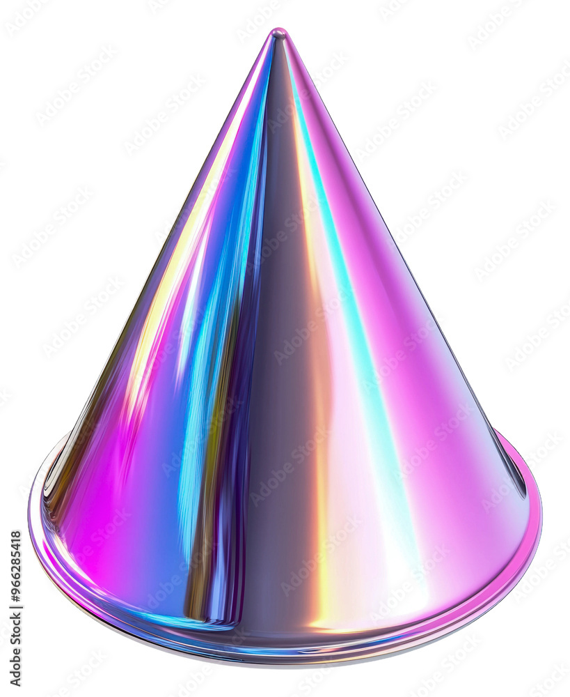 Poster png colorful cone-shaped object with a shiny surface