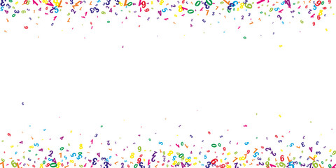 Falling colorful numbers. Math study concept with