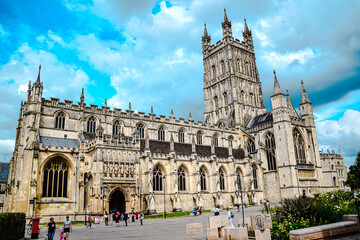 The beautiful gothic architecture of the Gloucester Cathedral