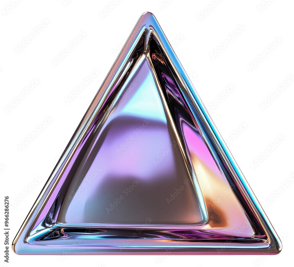 Poster png colorful 3d triangle with reflections