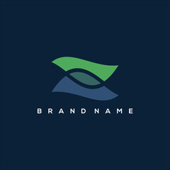 technology leaf logo and initial Z vector