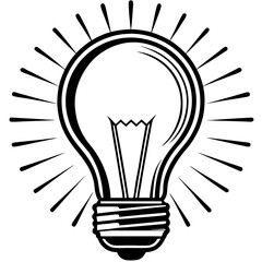 Bulb vector on white background