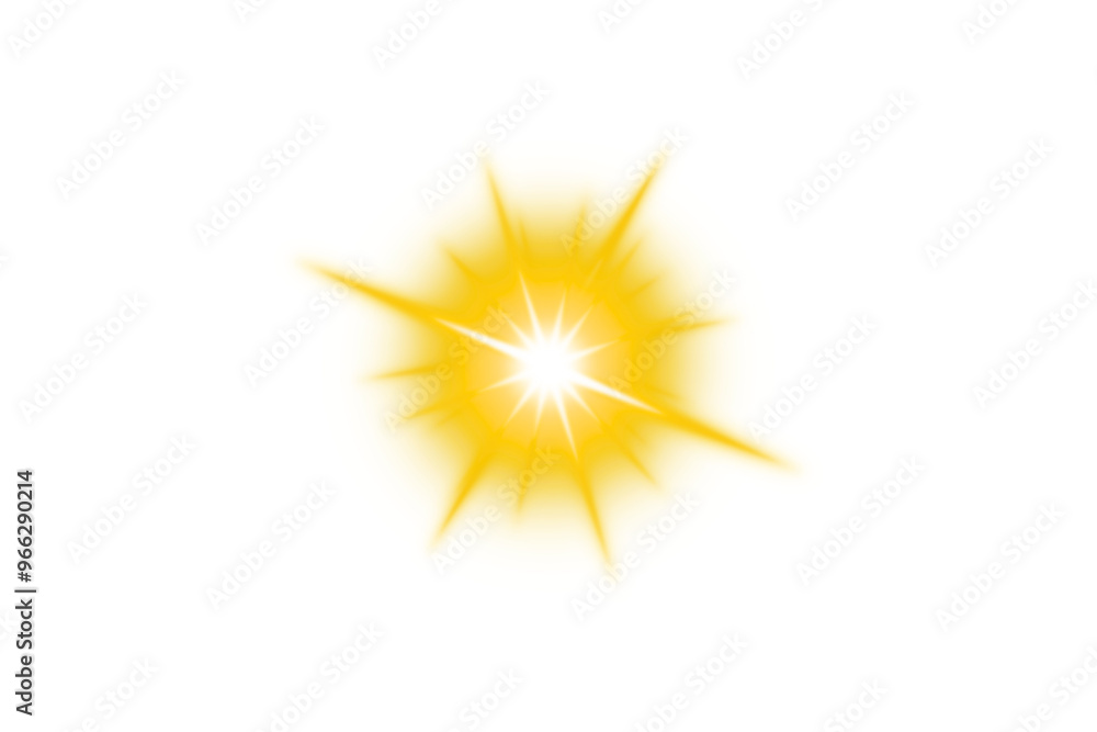 Wall mural glow light effect isolated on transparent background. gold glowing light explodes on png. explosion 