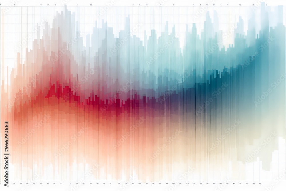 Poster isolated histogram graph with increasing trend on white background, ideal for data analysis