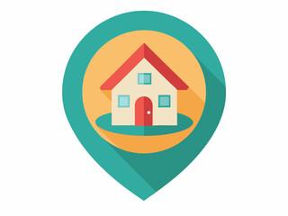 Home point location sign. House map pointer icon