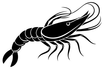 shrimp vector silhouette, shrimp icon vector, Sea lobster	