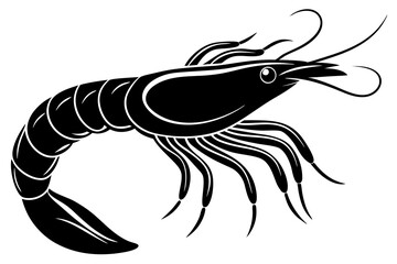 shrimp vector silhouette, shrimp icon vector, Sea lobster	