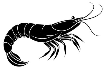 shrimp vector silhouette, shrimp icon vector, Sea lobster	