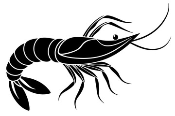 Naklejka premium shrimp vector silhouette, shrimp icon vector, Sea lobster 