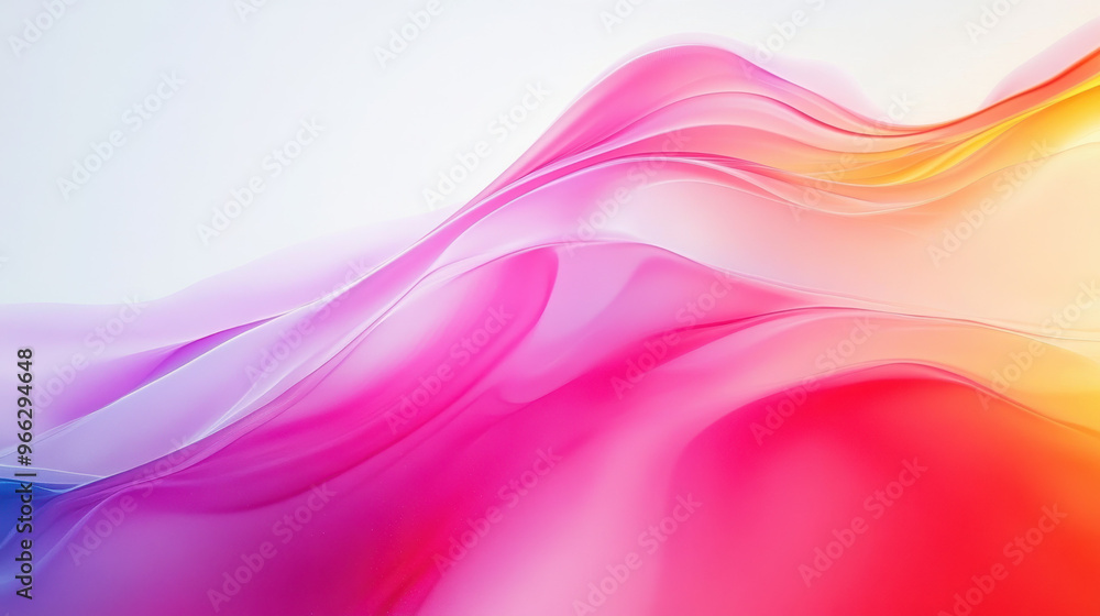 Wall mural abstract colorful wave texture background light softness gradient fluid design motion bright pink pu