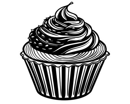 recommend clip art: Cupcake silhouette vector illustration