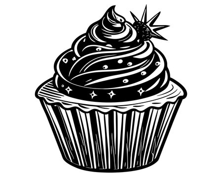 recommend clip art: Cupcake silhouette vector illustration