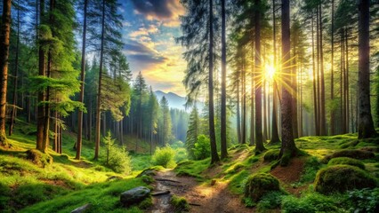 Fototapeta premium Breathtaking Natural Landscape Scenery Capturing the Beauty of Nature's Wilderness and Open Spaces