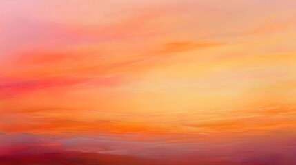 Obraz premium A stunning sunset sky painted in shades of orange and pink, casting a warm glow over the landscape,No blurriness