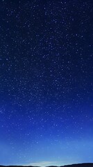 Obraz premium An expansive night sky with a rich tapestry of stars, featuring a calm horizon and ample copy space for text overlay on a light background,No blurriness