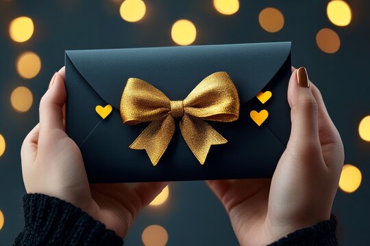 A tiny golden bow on the envelope seal of a birth card, giving a special and elegant touch to the announcement