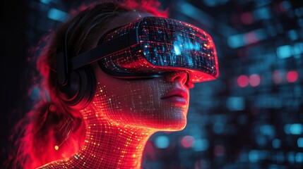 Exploring a virtual reality landscape depicting cybersecurity trends and innovations