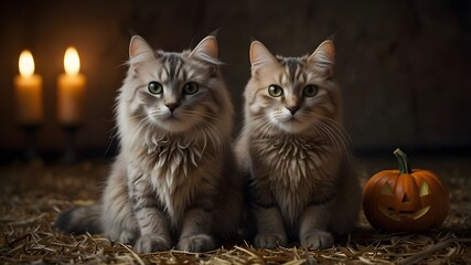 two beautiful cats 