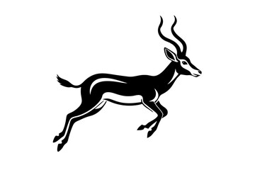 High speed jumping Impala vector art illustration on white background