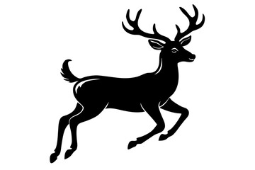 Jumping Deer vector art illustration 