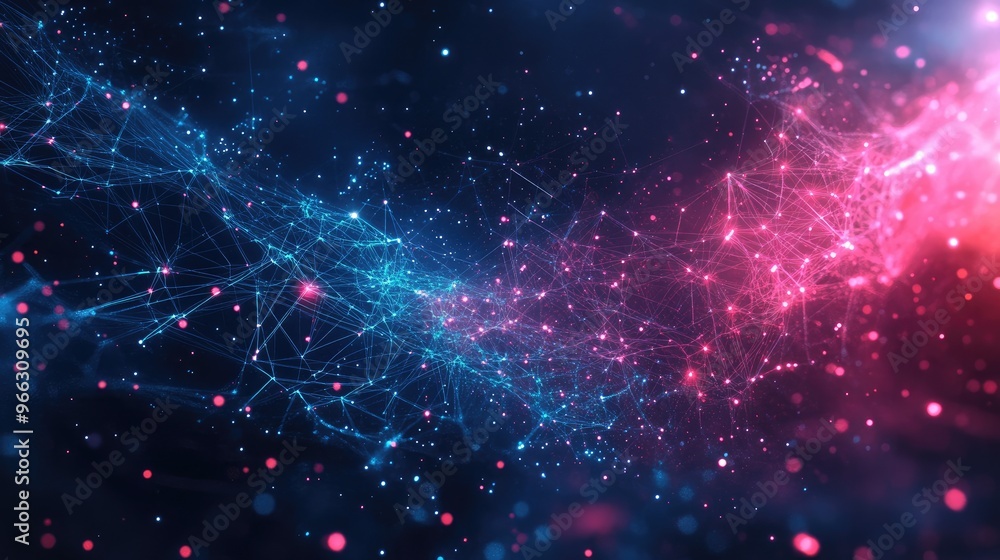 Poster abstract digital connections forming an intricate, luminous web in a high-tech environment