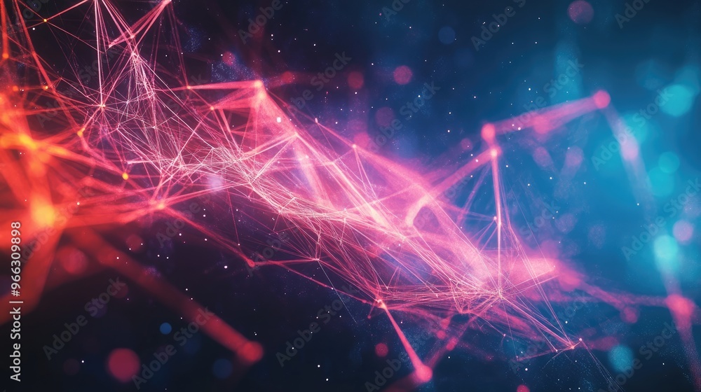 Poster abstract digital connections creating a shimmering network in a futuristic backdrop