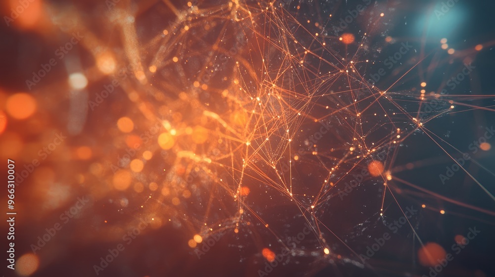 Poster abstract digital connections creating a shimmering network in a futuristic backdrop