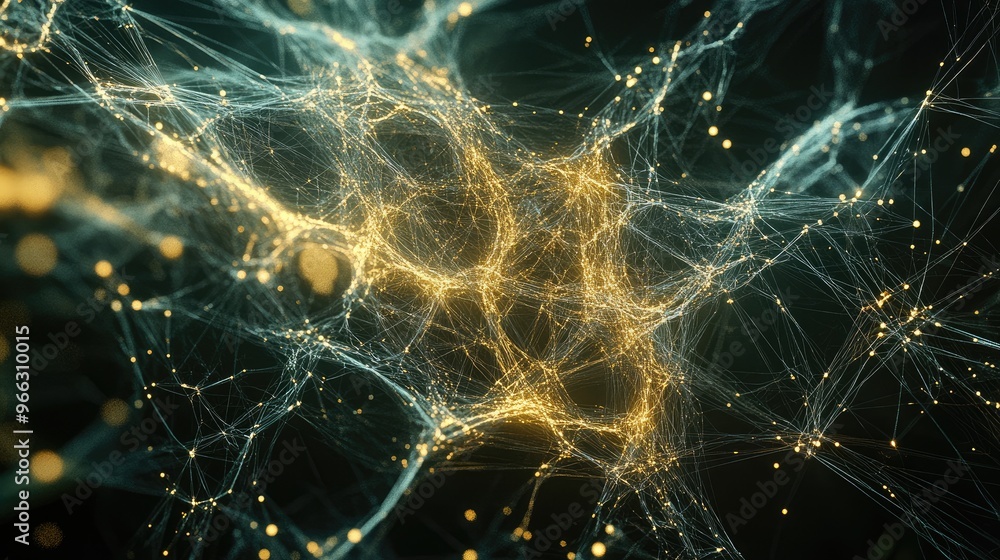 Poster abstract digital connections creating a shimmering network in a futuristic backdrop