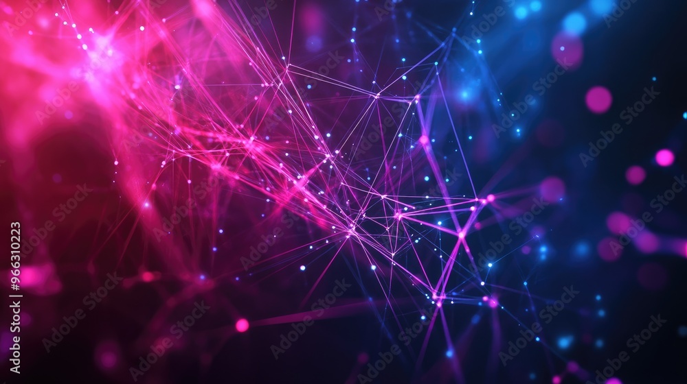 Aufkleber abstract digital connections forming an intricate, luminous web in a high-tech environment