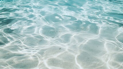 Obraz premium A close-up of crystal clear sea water, highlighting the textures and colors against a minimalistic light solid color background,No blurriness