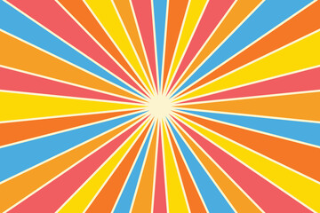 Retro sun background. Abstract summer pattern. Vector illustration