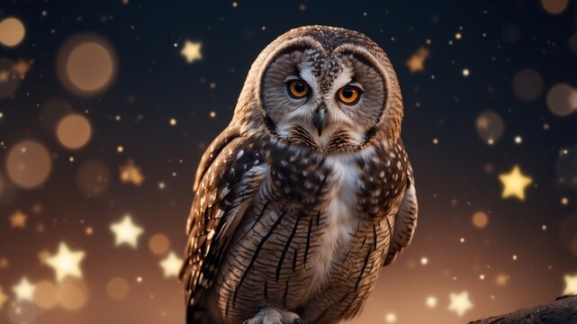 owl image with night sky and stars for all your designs.