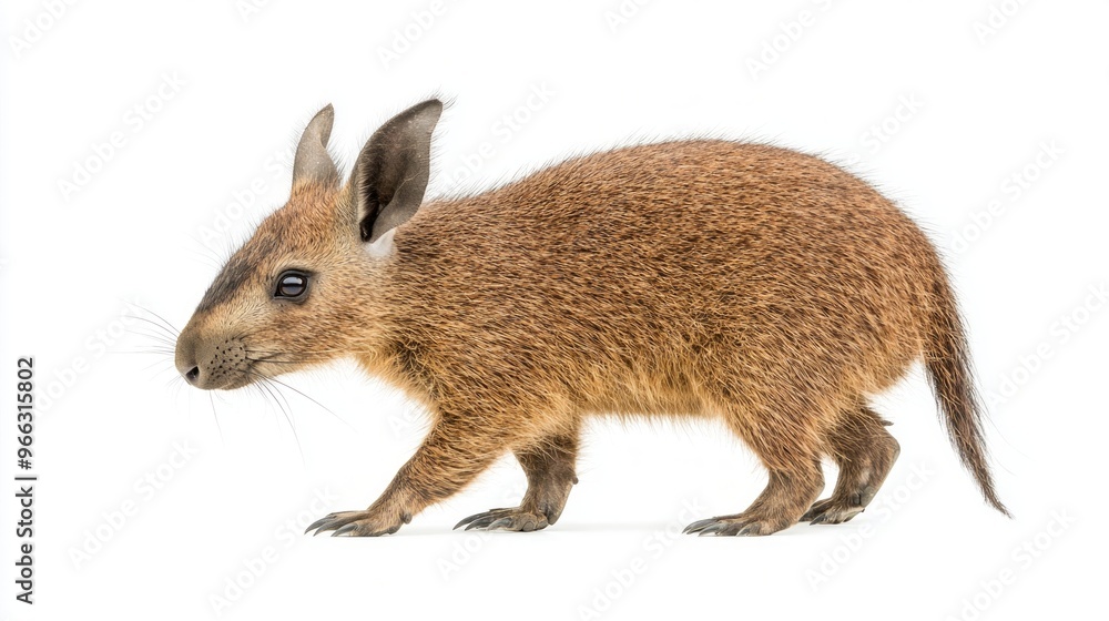 Poster aardvark gracefully stands, displaying its unique features like the elongated snout and sharp claws, embodying the essence of this fascinating creature in complete isolation.