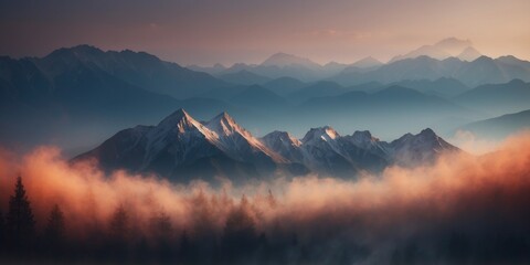 A mountain range with peaks that appear to be made of solidified smoke.