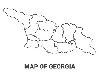 Outline Georgia map with borders of region vector illustration