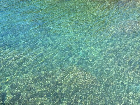 Sea water surface blue green watercolor background 
