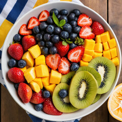 Obraz premium Colorful bowl of mixed fruit.