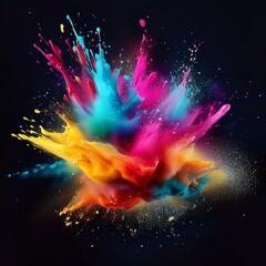 Farbenfrohe Explosion vor dunkler Kulisse