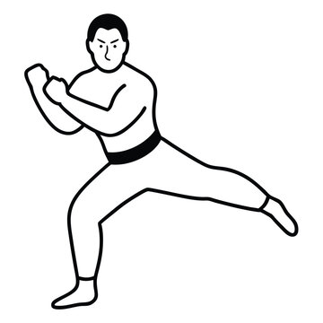 recommend clip art: Minimalist Martial Arts Silhouette Line Art Vector.