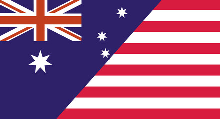 Obraz premium Flag of Australia and Liberia. Two Flags Together Australian and Lesotho
