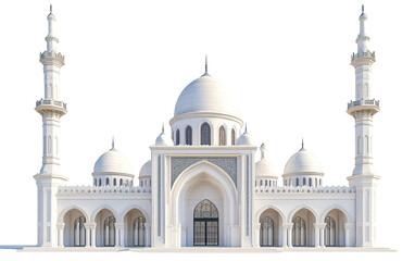 Fototapeta premium 3d illustration of mosque on transparent background, png 