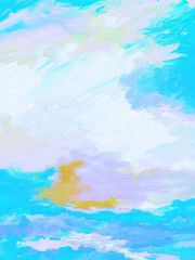 Impressionistic Cloudscape in Bright Colors