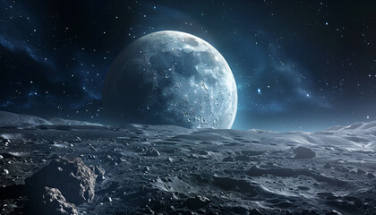 the moon, illuminating the night sky with its serene beauty