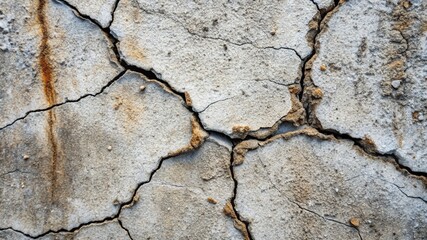 Detailed Close-Up of Textured Concrete Surface Highlighting Cracks and Patterns for Backgrounds and Design Use