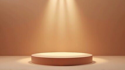 Minimal background. podium and brown background for product presentation. 3d rendering illustration