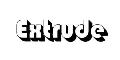 Extrude text effect. Editable text 