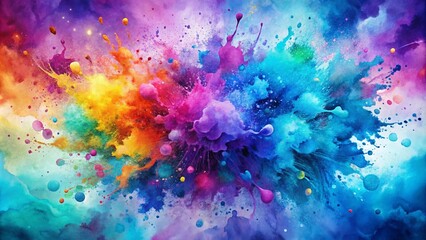 Fototapeta premium Vibrant purple watercolor splash background for artistic and creative design projects